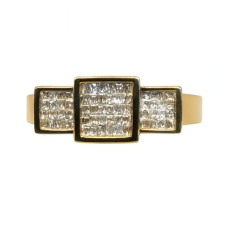 18 KT Yellow Gold Princess Diamond Ring