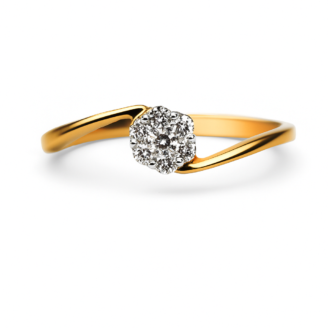 18 KT Yellow Gold Diamond Promise Ring