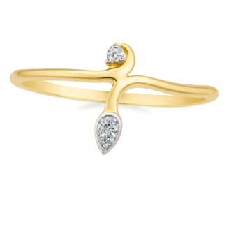 18 KT Yellow Gold Diamond Modern Ring