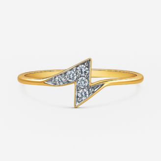 18 KT Yellow Gold Contemporary Diamond Ring