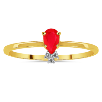18 KT Gold Natural Ruby Diamond Ring