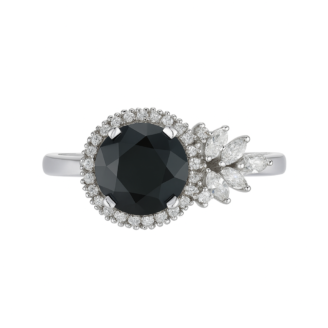 18 KT Gold Black Diamond Ring