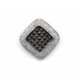 18 KT Gold Black & White Diamond Pendant