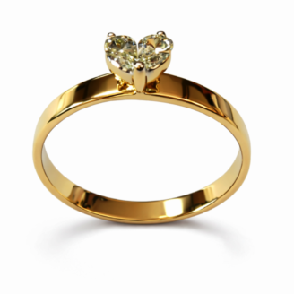 18 KT Gold Diamond Heart Ring