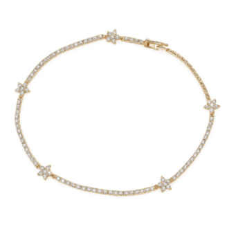 18 KT Gold Diamond Blossom Bracelet