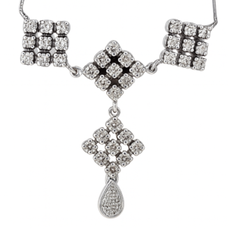 18 KT Gold Black & White Diamond Statement Necklace