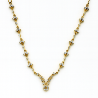 18 KT Gold Delicate Bridal Diamond Necklace