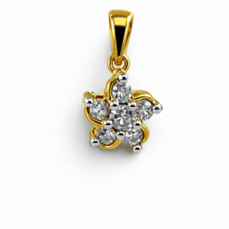 18 KT Gold Delicate Diamond Pendant