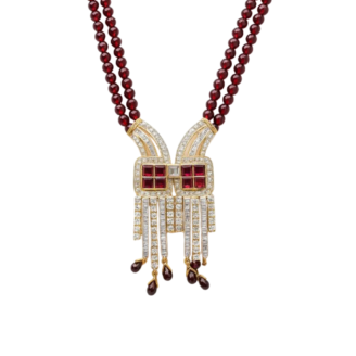 18 KT Gold Regal Ruby Diamond Necklace