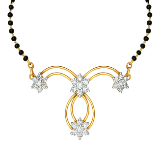 Delicate Curve Diamond Mangalsutra – 18 KT Gold