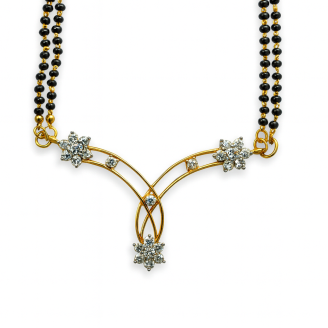 Delicate Cross Curve Diamond Mangalsutra – 18 KT Gold