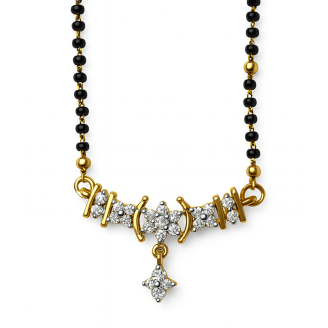 Elegant Blossom Diamond Mangalsutra – 18 KT Gold