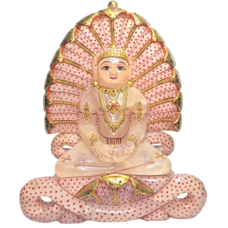 Lord Parshwanath Rose Quartz Statue