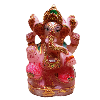 Natural Rose Quartz Ganesh Idol