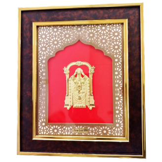 Tirupati Balaji Gold Frame Wall Frame With Certificate